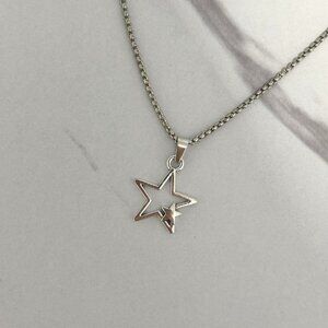 Sku:0328 Silver chain necklace silver pendant stars made of stainless steel